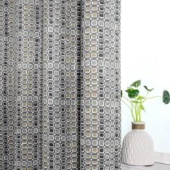 Kate Aurora 2 Piece Multi Color Modern Contempo Abstract Chenille Light Filtering Grommet Top Curtains -Sweet Home Store GUEST ac112f19 4a51 4665 91e9 7475c9aecaa8