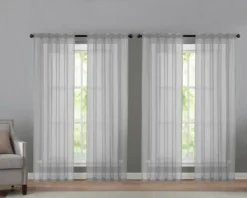 Kate Aurora 4 Piece Basic Home Rod Pocket Sheer Voile Window Curtain Panels -Sweet Home Store GUEST ae7f043c 7d14 4096 bb7c f55c3b64a105
