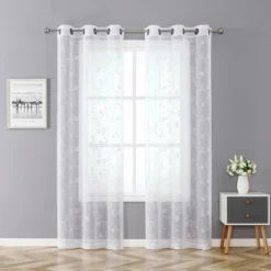 Kate Aurora 2 Piece Scroll Floral Embroidered Sheer Voile Grommet Top Window Curtains 17 Kate Aurora 2 Piece Scroll Floral Embroidered Sheer Voile Grommet Top Window Curtains -Sweet Home Store GUEST aea5a876 f77a 4677 8396 6f892fb6e034