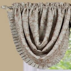 Kate Aurora Custom Rod Pocket Austrian Damask Window Valance With Pleated Trim -Sweet Home Store GUEST b00df1ec 617a 4477 9b25 ac4fdf2e42aa
