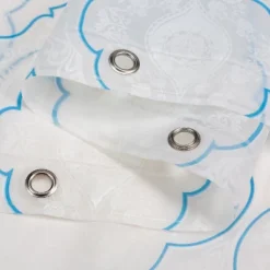 Kate Aurora Blue, White & Frosted Clear Moroccan Medallion Peva Vinyl Eco Friendly Shower Curtain - Standard Size -Sweet Home Store GUEST b06e632d dac8 4cdb b944 dfe1063d52b6