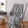 Kate Aurora Juvi Essentials Ultra Soft & Plush Gray Rocket Ships Fleece Accent Throw Blanket - 50 In. W X 60 In. L