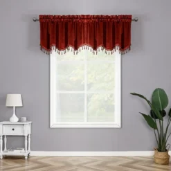 Kate Aurora Royal Living 2 Pack Beaded Tassel Trimmed Rod Pocket Velvet Window Valances -Sweet Home Store GUEST b49ed6d3 0131 4fd4 a64a 221117de96f9