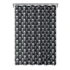 Kate Aurora Halloween Accents Black & White Spooky Skulls Fabric Shower Curtain - Standard Size