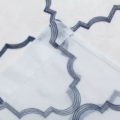 Kate Aurora Lux Home 2 Pack Shabby Trellis Semi Sheer Embroidered Clover Grommet Top Curtains -Sweet Home Store GUEST b6a76407 2747 49e4 97ba 1ce890c0ae49