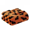 Kate Aurora Living Halloween Spooky Bats Rustic Orange & Black Ultra Soft & Plush Throw Blankets