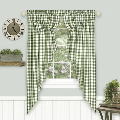 Kate Aurora Farmhouse Plaid Gingham Check Swag Valance Curtain Panel Pair 7 Kate Aurora Farmhouse Plaid Gingham Check Swag Valance Curtain Panel Pair - Image 7