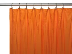 Kate Aurora Hotel Collection Heavyweight Pumpkin Orange Halloween PEVA Shower Curtain Liner - 72 In. W X 72 In. L