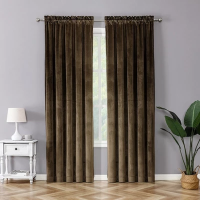 Kate Aurora Royal Living 2 Pack Rod Pocket Light Filtering Velvet Window Curtain Panels 6 Kate Aurora Royal Living 2 Pack Rod Pocket Light Filtering Velvet Window Curtain Panels - Image 6