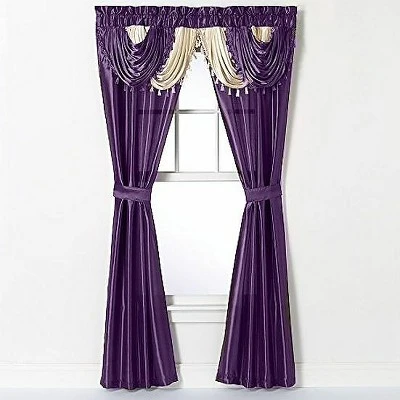 Kate Aurora Satin Semi Sheer Complete 5 Piece Window In A Bag Attached Curtain Set 5 Kate Aurora Satin Semi Sheer Complete 5 Piece Window In A Bag Attached Curtain Set - Image 5