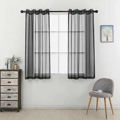 Kate Aurora 2 Piece Designer Sheer Voile Grommet Top Window Curtains 1 Kate Aurora 2 Piece Designer Sheer Voile Grommet Top Window Curtains