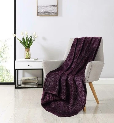 Kate Aurora Ultra Soft & Plush Herringbone Fleece Throw Blanket Covers 2 Kate Aurora Ultra Soft & Plush Herringbone Fleece Throw Blanket Covers - Image 2