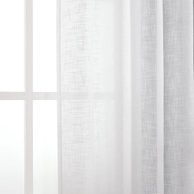 Kate Aurora 2 Pack Lux Thread Premium Woven Grommet Top Sheer Curtain Panels 3 Kate Aurora 2 Pack Lux Thread Premium Woven Grommet Top Sheer Curtain Panels - Image 3