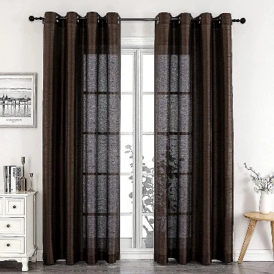 Kate Aurora Home Living 2 Piece Lightweight Basic Sheer Grommet Top Curtain Panels 12 Kate Aurora Home Living 2 Piece Lightweight Basic Sheer Grommet Top Curtain Panels - Image 12