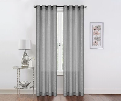 Kate Aurora 2 Piece Sparkly Metallic Sheer Voile Grommet Top Window Curtain Panels 5 Kate Aurora 2 Piece Sparkly Metallic Sheer Voile Grommet Top Window Curtain Panels - Image 5