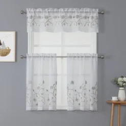 Kate Aurora Complete 3 Piece Embroidered Shabby Floral Roses Sheer Cafe Kitchen Curtain Tier & Valance Set 9 Kate Aurora Complete 3 Piece Embroidered Shabby Floral Roses Sheer Cafe Kitchen Curtain Tier & Valance Set -Sweet Home Store GUEST d2f87023 4445 4dc9 af77 a7adf6fa2134