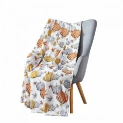 Kate Aurora Autumn Harvest Golden Pumpkins Ultra Soft & Plush Oversized Accent Throw Blanket - 50 In. W X 70 In. L