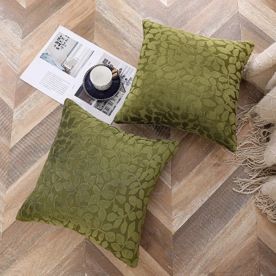 Kate Aurora Red Hook Cut Leaf Embossed Chenille Ultra Plush & Fluffy 18"x 18" Filled Accent Throw Pillow With Removable Zipper Shell/Cover 8 Kate Aurora Red Hook Cut Leaf Embossed Chenille Ultra Plush & Fluffy 18"x 18" Filled Accent Throw Pillow With Removable Zipper Shell/Cover - Image 8