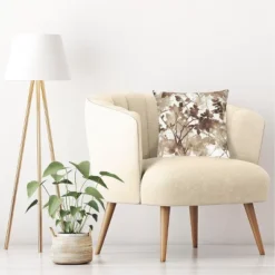 Kate Aurora Adelaide Floral Satin 18" X 18" Filled Accent Throw Pillow