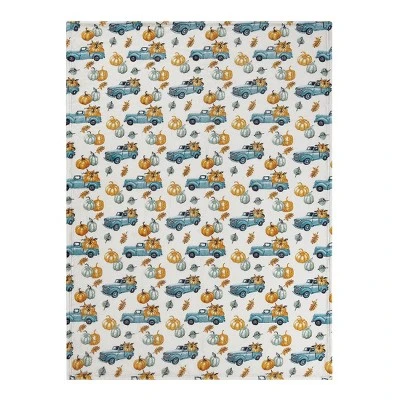 Kate Aurora Thanksgiving Autumn Harvest Watercolor Delivery Pick Up Trucks Ultra Soft & Plush Oversized Accent Throw Blanket - 50 In. W X 70 In. L 2 Kate Aurora Thanksgiving Autumn Harvest Watercolor Delivery Pick Up Trucks Ultra Soft & Plush Oversized Accent Throw Blanket - 50 In. W X 70 In. L - Image 2