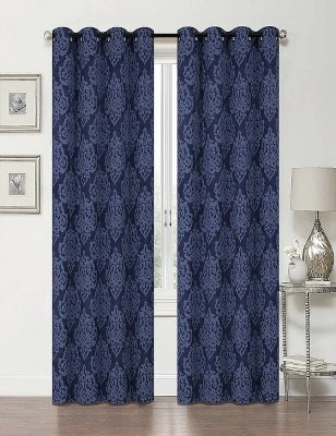 Kate Aurora 2 Pack Delaney Room Darkening Damask Print Grommet Curtain 7 Kate Aurora 2 Pack Delaney Room Darkening Damask Print Grommet Curtain - Image 7