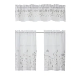 Kate Aurora Complete 3 Piece Embroidered Shabby Floral Roses Sheer Cafe Kitchen Curtain Tier & Valance Set 8 Kate Aurora Complete 3 Piece Embroidered Shabby Floral Roses Sheer Cafe Kitchen Curtain Tier & Valance Set -Sweet Home Store GUEST dc8e4ca4 28f7 43f4 9fba a1c9434b31f6
