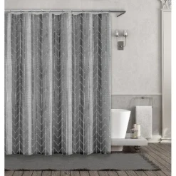 Kate Aurora Simple Living Herringbone Designed Fabric Shower Curtain - 70 In. W X 72 In. L -Sweet Home Store GUEST dd82ea5f 04af 498b b374 070cfb0fcfde