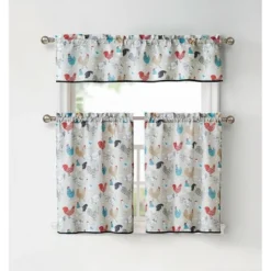 Kate Aurora Multi Rooster Complete 3 Pc Kitchen Curtain Tier & Valance Set 5 Kate Aurora Multi Rooster Complete 3 Pc Kitchen Curtain Tier & Valance Set -Sweet Home Store GUEST deb4ba24 0ddf 4848 8166 a516836c9656