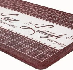 Kate Aurora Montauk Accents Anti Fatigue Memory Foam 18" X 30" Live~Love~Laugh Kitchen Floor Mats With Beveled Edges -Sweet Home Store GUEST defdac2a 5e7d 4685 a96a 51cda2a6040b