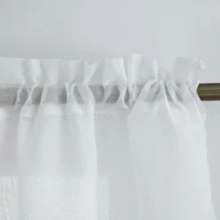 Kate Aurora Living Double Layered Sheer Rod Pocket Ascot Window Valances