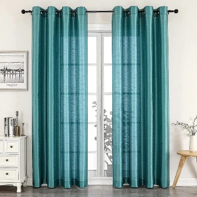 Kate Aurora Home Living 2 Piece Lightweight Basic Sheer Grommet Top Curtain Panels 13 Kate Aurora Home Living 2 Piece Lightweight Basic Sheer Grommet Top Curtain Panels - Image 13