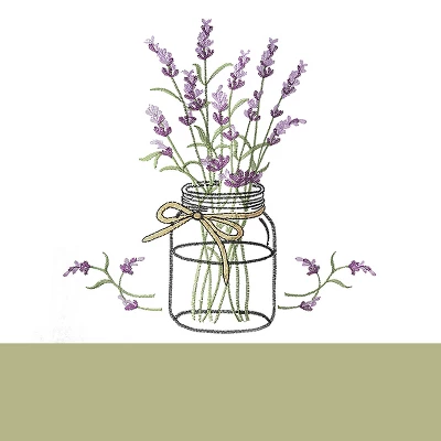 Kate Aurora Montauk Accents Lavender Floral Embellished Complete 3 Piece Kitchen Curtain Tier & Valance Set 2 Kate Aurora Montauk Accents Lavender Floral Embellished Complete 3 Piece Kitchen Curtain Tier & Valance Set - Image 2