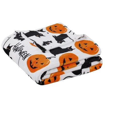 Kate Aurora Ultra Soft & Plush Oversized Halloween Spooky Cats, Bats & Jack O' Lanterns Accent Throw Blanket - 50 In. W X 70 In. L 1 Kate Aurora Ultra Soft & Plush Oversized Halloween Spooky Cats, Bats & Jack O' Lanterns Accent Throw Blanket - 50 In. W X 70 In. L