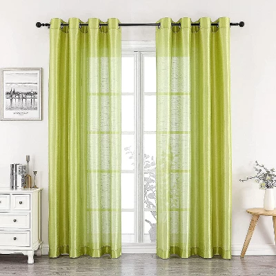 Kate Aurora Home Living 2 Piece Lightweight Basic Sheer Grommet Top Curtain Panels 3 Kate Aurora Home Living 2 Piece Lightweight Basic Sheer Grommet Top Curtain Panels - Image 3