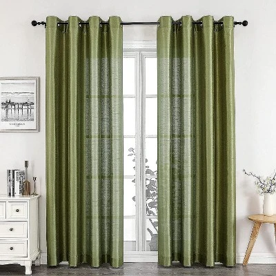 Kate Aurora Home Living 2 Piece Lightweight Basic Sheer Grommet Top Curtain Panels 11 Kate Aurora Home Living 2 Piece Lightweight Basic Sheer Grommet Top Curtain Panels - Image 11