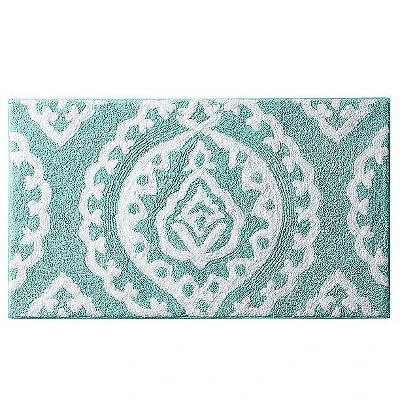 Kate Aurora 100% Premium Cotton Damask Designed Non Slip Bath Rug - 20 In. W X 32 In. L 4 Kate Aurora 100% Premium Cotton Damask Designed Non Slip Bath Rug - 20 In. W X 32 In. L - Image 4