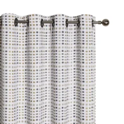 Kate Aurora 2 Piece Multi Color Modern Contempo Abstract Chenille Light Filtering Grommet Top Curtains -Sweet Home Store GUEST eb1ee1e1 29d8 4ae3 84a7 f7d96fde4d4f