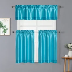 Kate Aurora Parisian Living Complete 3 Piece Lightweight Sheer Cafe Kitchen Curtain Tier & Valance Set -Sweet Home Store GUEST eb86fc80 79bb 40a0 92a7 6c4a2e72d229