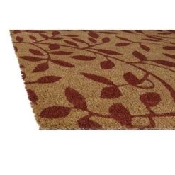 Kate Aurora Rustic Leaves Coir Bristled Outdoor All Season Welcome Mat - 18"x30"