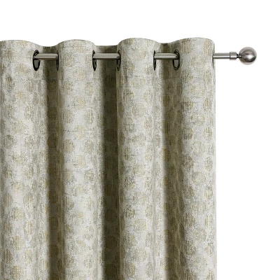 Kate Aurora 2 Piece Contemporary Chic Metallic Abstract Circles Light Filtering Grommet Top Curtains 2 Kate Aurora 2 Piece Contemporary Chic Metallic Abstract Circles Light Filtering Grommet Top Curtains - Image 2