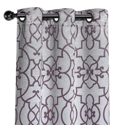 Kate Aurora 2 Pack Reversible Geometric Room Darkening Grommet Curtains 1 Kate Aurora 2 Pack Reversible Geometric Room Darkening Grommet Curtains