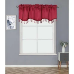Kate Aurora Luxurious Solid Colored Scalloped Rod Pocket Window Valance With Crystal Beaded Trim 11 Kate Aurora Luxurious Solid Colored Scalloped Rod Pocket Window Valance With Crystal Beaded Trim -Sweet Home Store GUEST f22e1b64 b222 41da 84d4 ef1e67c22d6a