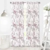 Kate Aurora 2 Piece Shabby Chic Cherry Blossom Designed Airy Sheer Rod Pocket & Back Tab Curtain Panels