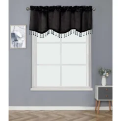 Kate Aurora Luxurious Solid Colored Scalloped Rod Pocket Window Valance With Crystal Beaded Trim 17 Kate Aurora Luxurious Solid Colored Scalloped Rod Pocket Window Valance With Crystal Beaded Trim -Sweet Home Store GUEST f4ddf9cf 6225 45a9 b4ad df85eb72e04f
