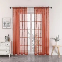 Kate Aurora 2 Piece Halloween Spooky Harvest Themed Pumpkin Spice Colored Rod Pocket Sheer Voile Window Curtain Panels -Sweet Home Store GUEST f65e111d 9d07 4a7c 8cd9 f13ab8923142