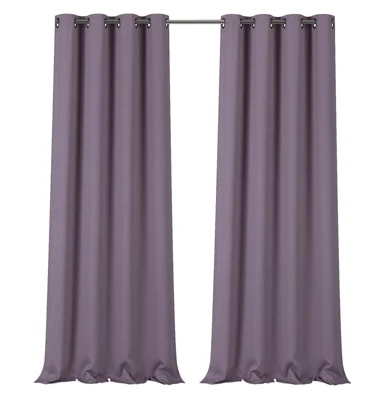 Kate Aurora 100% Hotel Thermal Blackout Lavender Grommet Top Curtain Panels 2 Kate Aurora 100% Hotel Thermal Blackout Lavender Grommet Top Curtain Panels - Image 2