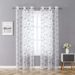 Kate Aurora 2 Piece Scroll Floral Embroidered Sheer Voile Grommet Top Window Curtains 15 Kate Aurora 2 Piece Scroll Floral Embroidered Sheer Voile Grommet Top Window Curtains -Sweet Home Store GUEST f9947486 1e81 470c a5b6 6b664f825497