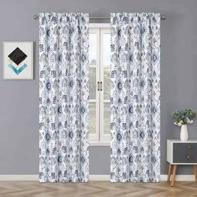 Kate Aurora Contemporary Influencer 2 Piece Water Color Damask Medallion Rod Pocket Window Curtain Panels 1 Kate Aurora Contemporary Influencer 2 Piece Water Color Damask Medallion Rod Pocket Window Curtain Panels