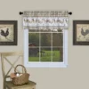 Kate Aurora Country Farmhouse Barnyard Plaid Rooster Kitchen Curtain Tier & Valance Set