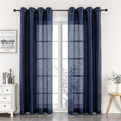Kate Aurora Home Living 2 Piece Lightweight Basic Sheer Grommet Top Curtain Panels 7 Kate Aurora Home Living 2 Piece Lightweight Basic Sheer Grommet Top Curtain Panels - Image 7